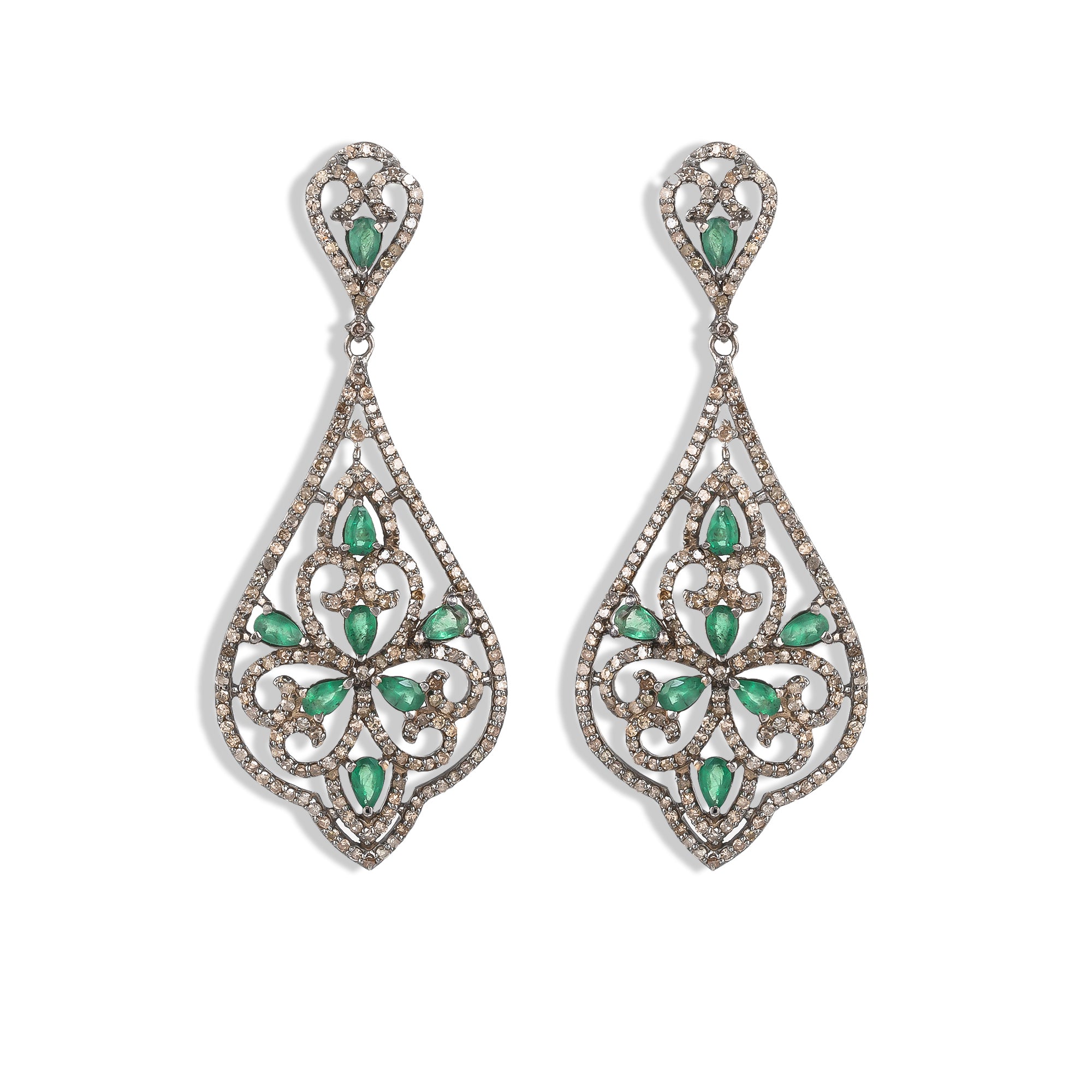 emerald and diamond earring