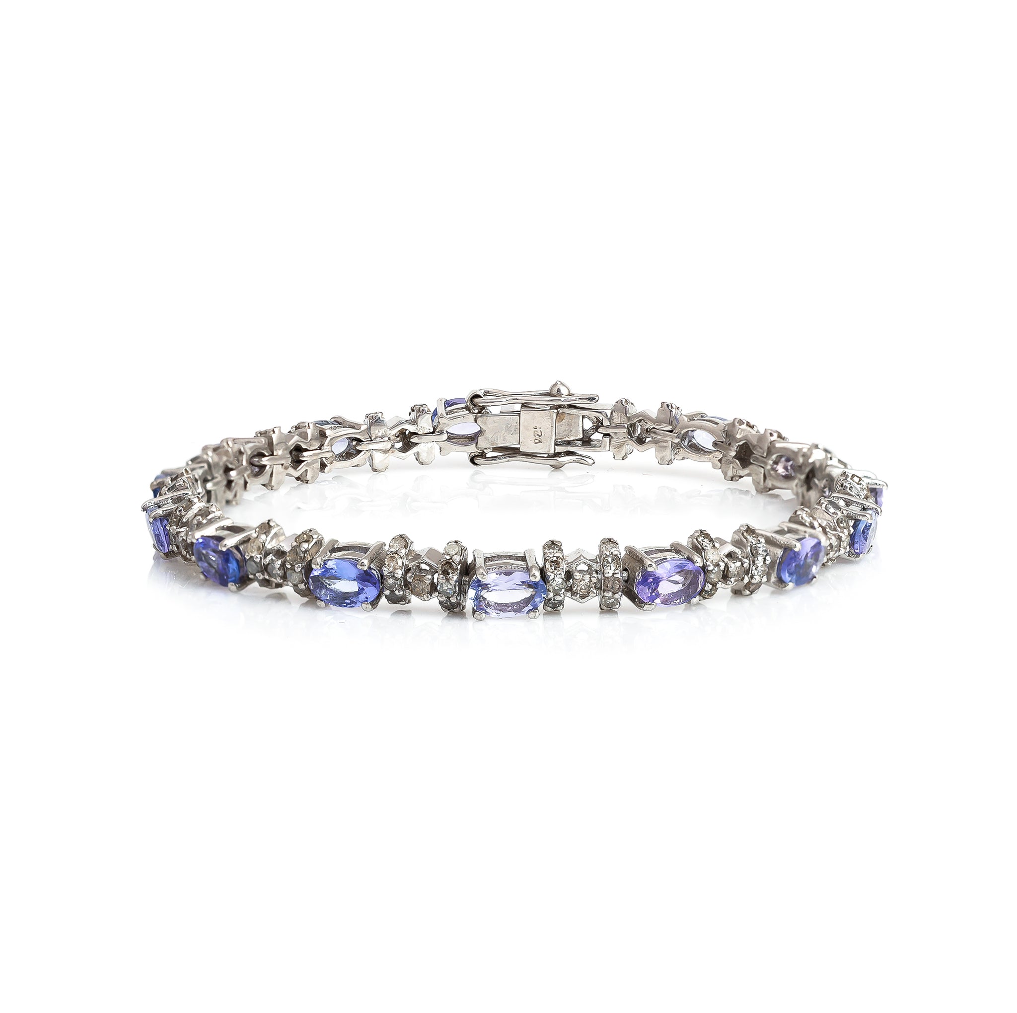 Natural Tanzanite and Diamonds bracelet